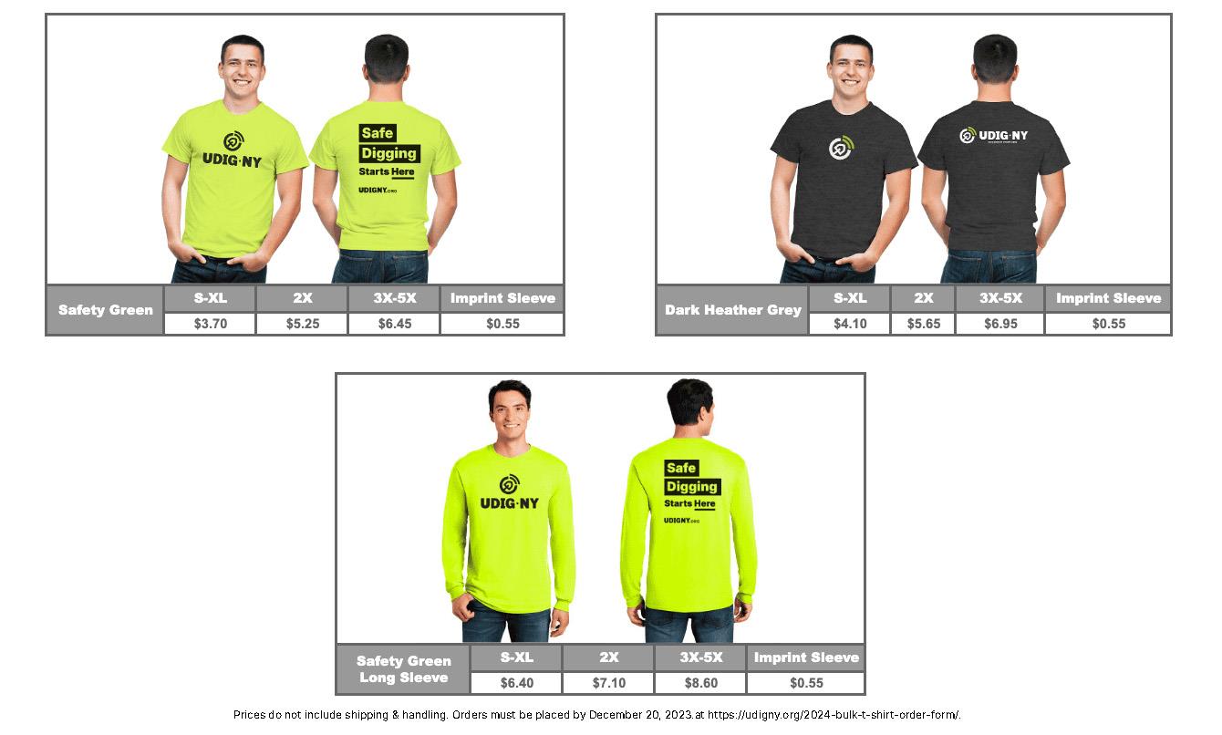 T-Shirt Options and Prices